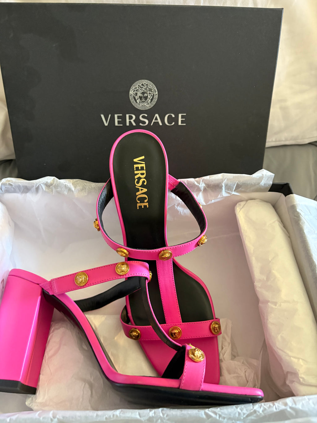 Versace pink mules/sandals
