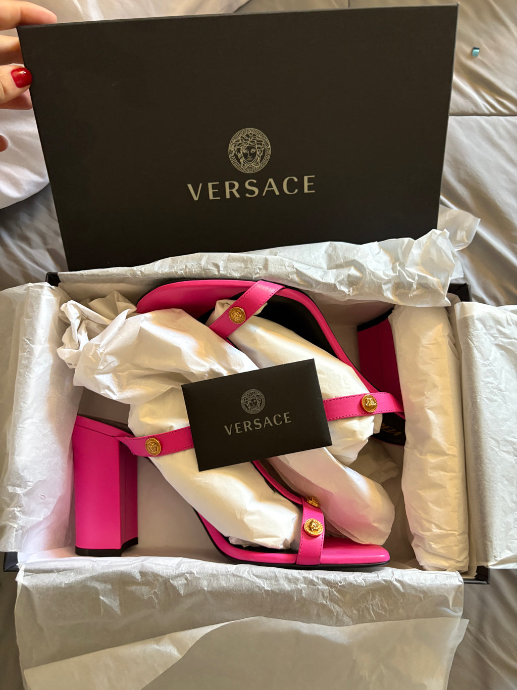 Versace pink mules/sandals