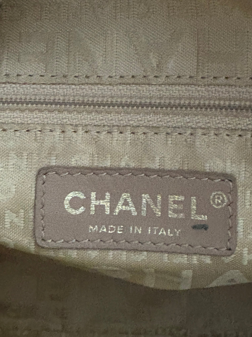 White Chanel vertical bowling bag